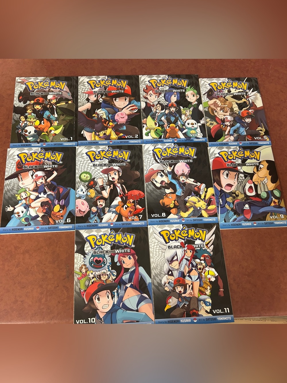 Pokemon Black & White Manga Set with Colorful Character Covers